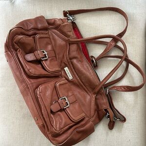 “The Elizabeth” Tan Leather Shoulder Bag